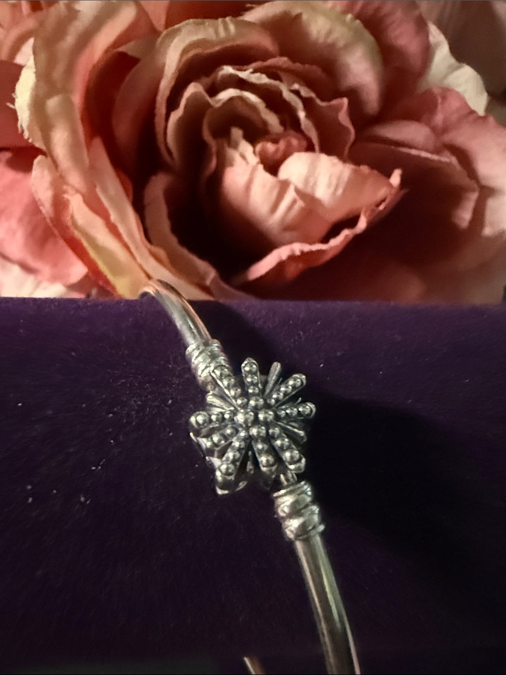 Limited Edition Pandora Silver CZ Firework Clasp Bangle Bracelet